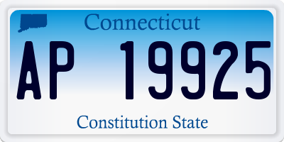 CT license plate AP19925