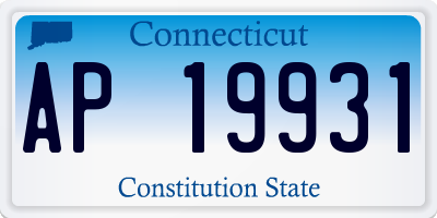 CT license plate AP19931