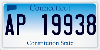 CT license plate AP19938