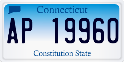 CT license plate AP19960