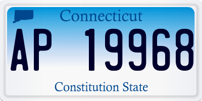 CT license plate AP19968