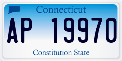 CT license plate AP19970
