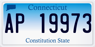 CT license plate AP19973