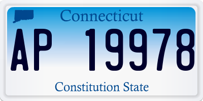 CT license plate AP19978