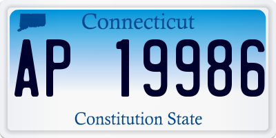 CT license plate AP19986