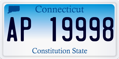 CT license plate AP19998