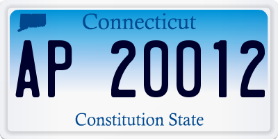 CT license plate AP20012