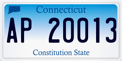 CT license plate AP20013