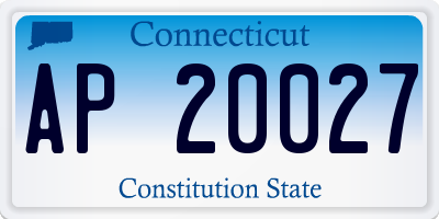 CT license plate AP20027