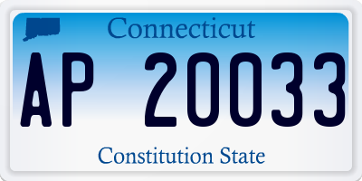 CT license plate AP20033