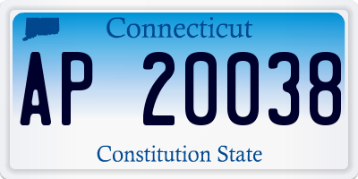 CT license plate AP20038