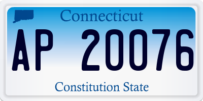 CT license plate AP20076