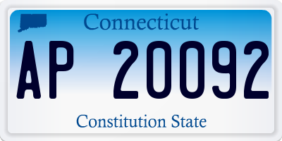 CT license plate AP20092