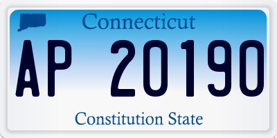 CT license plate AP20190
