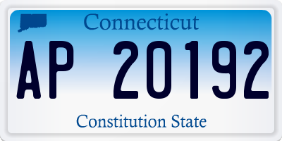 CT license plate AP20192