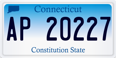 CT license plate AP20227