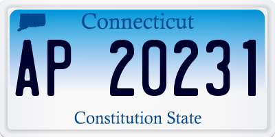 CT license plate AP20231