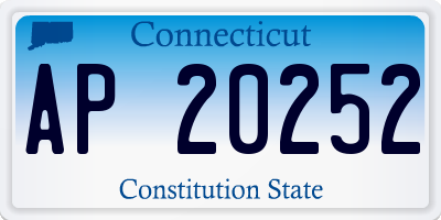CT license plate AP20252