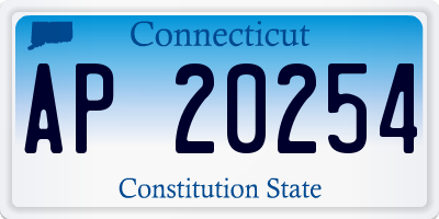 CT license plate AP20254