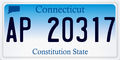 CT license plate AP20317