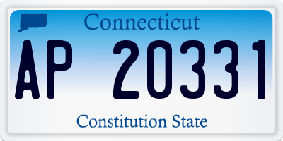 CT license plate AP20331