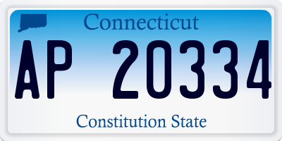 CT license plate AP20334