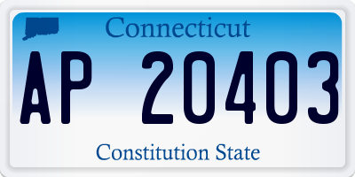 CT license plate AP20403