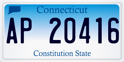 CT license plate AP20416