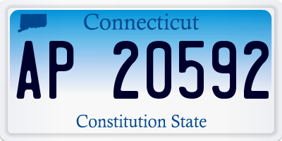 CT license plate AP20592
