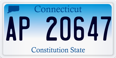 CT license plate AP20647