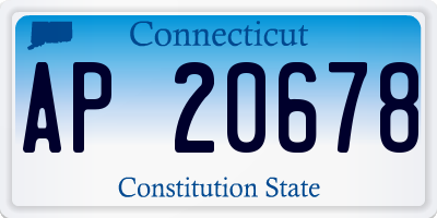CT license plate AP20678