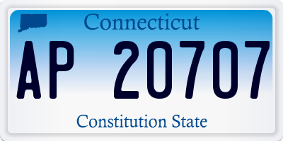 CT license plate AP20707