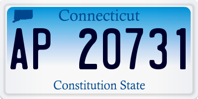CT license plate AP20731