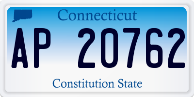 CT license plate AP20762