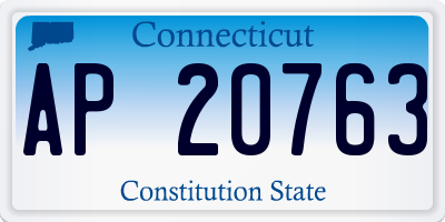 CT license plate AP20763