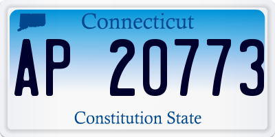 CT license plate AP20773