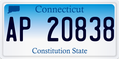 CT license plate AP20838