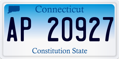 CT license plate AP20927