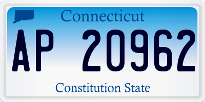 CT license plate AP20962