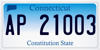 CT license plate AP21003