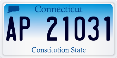CT license plate AP21031
