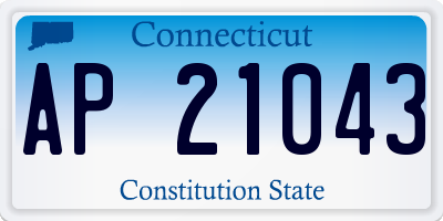 CT license plate AP21043