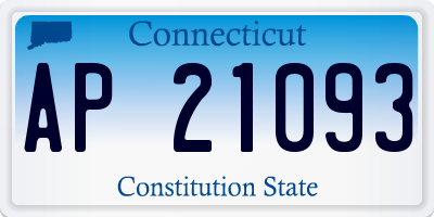 CT license plate AP21093
