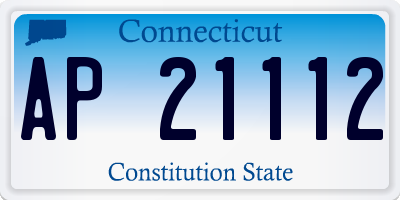 CT license plate AP21112