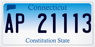 CT license plate AP21113