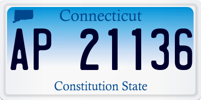 CT license plate AP21136