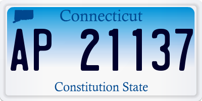 CT license plate AP21137