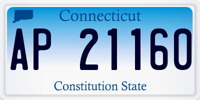 CT license plate AP21160