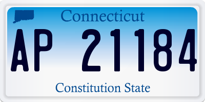 CT license plate AP21184