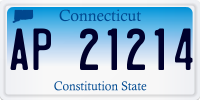 CT license plate AP21214